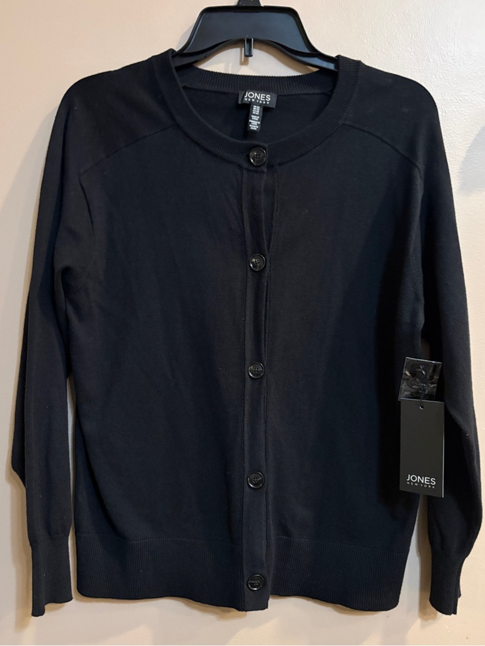 Jones New York Black Button-Front Women's Cardigan XS